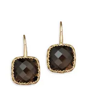 14K White Gold and Smoky Quartz Earrings
