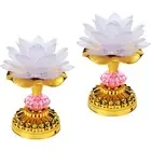 Pack of 2 LED Lotus Buddhist Lights Color-Changing Gradient Buddha Lotus Lamp...
