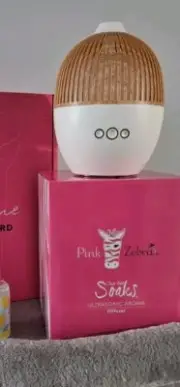 Pink Zebra…Ultrasonic Aroma Diffuser Wood Color. NEW