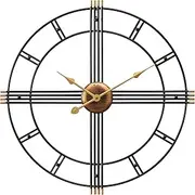 Room Tide, Large Wall Clock, Silent Wall Clocks for Living Room Decor, Kitchen Clock, Modern Decorative Wall Clock, Black Wall Clock, 60cm