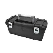 Husky Hand Tool Box 24 In. Lightweight Black Lid Strike Lockable Heavy Duty