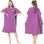 Mokani Microfiber Surf Poncho, Hooded Pool Swim Beach Towel, Wetsuit Changing Bath Robe, Absorbent & Quick Dry, Fits Women Men Adults