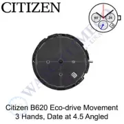 Genuine Citizen B620 Watch Movement Eco-Drive 3 Hands, Date at 4.5 Angled Solar