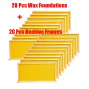 20 Pack Bee hive Frames and Wax Foundations for Deep Brood Bee Hives with Frames
