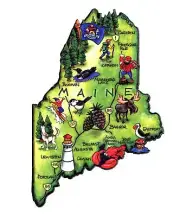 Maine The Pine Tree State Artwood Jumbo Fridge Magnet