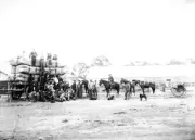 Cobar District New South Wales 1900 - Shearers with a loaded wagon- Old Photo