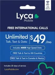 Lyca Mobile Prepaid SIM - $49 Plan with Unlimited Talk, Text & Data Everywhere