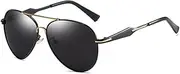 [HAOMAO] Stainless Steel Frame Polarized Sunglasses For Men And Women Uv400 Gradient Pilot Sun Glasses For Driving
