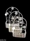 New 3pc Antique White Iron Rustic style Metal Wall Planter Pot Outdoor Garden