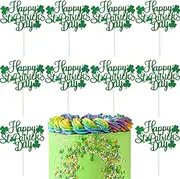 St Patricks Day Cake Toppers Glitter Cupcake Toppers 10PCS