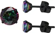 [Sunnyshopday] 5A Stunning Rainbow Surgical 316L Stainless Steel for Women Men Girl Boy Wife Earrings Stud Hypoallergenic Tragus Cartilage Sleeper