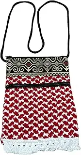 [ZUHD] Keffiyeh Pattern Cross Body Bag in Multicolor with Fringes