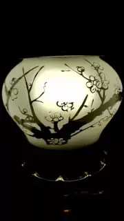 japanese apricot flower sanding Tulip glass for tilley table lantern, lamp