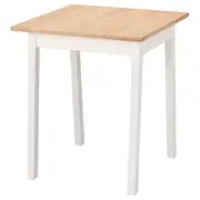 PINNTORP table, light brown stained/white stained, 65x65 cm