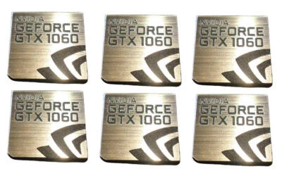 Nvidia GEFORCE GTX 1060 Sticker Silver GPU PC Laptop Badge Label Decal QTY 1