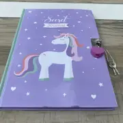 Unicorn Secret Diary with Lock – 7” Journal Notebook with 300 Double Sided Li...