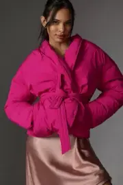 Anthropologie Maeve Crop Cocoon Puffer Jacket Size L MSRP$168.00