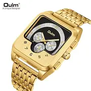 Oulm Men Quartz Watch Outdoor Sports Fashion Casual Luminous Waterproof Decoration Steel Watch