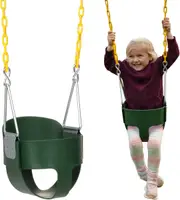 Heavy-Duty High Back Full Bucket Toddler Swing Seat,Coated Swing Chains Fully Assembled