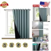 Heavy-Duty Greyish Blue Grommet Blackout Curtains for Ultimate Noise Reduction