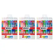 3x 12pc Texta The Original Zoom Non Toxic Twist Crayons Colouring/Drawing Kids