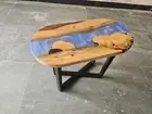 Elegant Oval Epoxy Resin Console Table – Handmade Modern Entryway or Hallway art