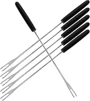 Alipis 6pcs Stainless Steel Fondue Forks with Long Handle for Cheese Fondue Chocolate Fountains Mores and Fruit Desserts Dishwasher Safe Design