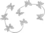 [SOESFOUFU] 1 Pair butterfly ear clip earhook Women Ear Cuffs vintage earrings for women elven ear cuffs wedding earrings dangle earrings for girls crystal earrings Women Ear Decors alloy Miss