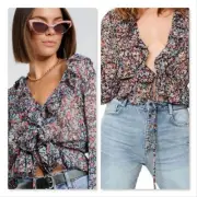 THE EAST ORDER | Womens Night Poppy Cece Top NEW + TAGS [ Size M or AU 10 ]
