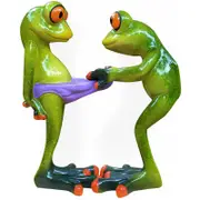 Catzon Frog Figurines Statue Creative Funny Green Frog Sculpture for Home Desk Bathroom Decoration