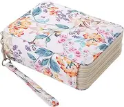 Lbxgap Portable Colored Printing Pattern Pencil Case Holds 72 pcs Pencils Bag Organizer with Handy Wrap Portable- Multilayer Holder for Prismacolor Crayola Colored Pencils