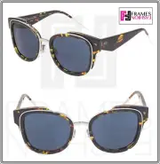 CHRISTIAN DIOR VeryDior 2N Brown Tortoise Silver Blue Oversized Limited Sunglass