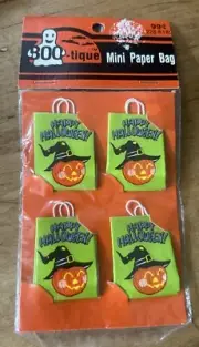 VTG Halloween Mini Dollhouse TRICK or TREAT Paper Bags JACK O’ LANTERN 1993~set4