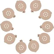 [VILLFUL] 10pcs Brooch Holder Metal Tray Buttons for Crafts Metal Buttons Clear Button Pin Badges Kit Clear Tray Metal Serving Tray Brooch Base DIY Making Accessories Brooch Safety Base Pin