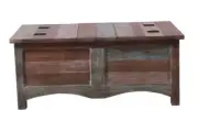ISHAN MANGO STORAGE COFFEE TABLE MULTICOLOUR STORAGE TRUNK RUSTIC DISTRESSED