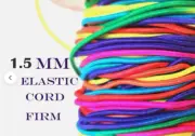 1.5 mm Beading multi neon color Round Elastic Stretchy Cord 5 Yards = 15 Feet