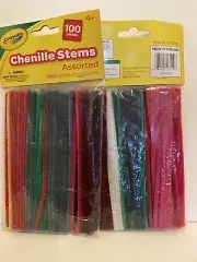 2 Crayola Chenile Stem Pipe (100 pieces) 6" Assorted Colors