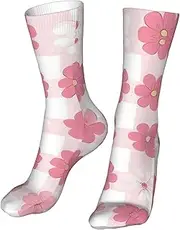 [CSIVKEJ] Crew Socks Comfort Casual Athletic Multi Design Socks For Women Men, Flowers 16, One Size, Flowers 16, One size