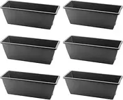 [LEXININ] 6 Pack 17 Inch Black Plastic Rectangular Window Planter Box, Window Vegetable Planter Box with Trays, Rectangular Flower Pots for Windowsill, Garden, Balcony, Patio, Black