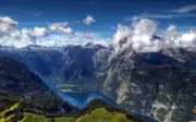 Landscape nature mountains aerial view alps Custom Gaming Mat Desk