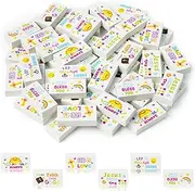 Haooryx Christian Inspirational Pencil Erasers - 60Pcs Cute Religious Bible Rectangle Mini 3D Puzzle Pencil Erasers Bulk Desk Pet Sunday School Church Classroom Reward Prizes Supplies Kids Party Favor