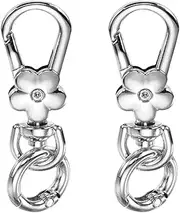 uxcell 2 Pcs Metal Keychain Clip Swivel Lobster Claw Clasp Quick Release Key Ring Detachable Double Opening Snap Hooks for Jewelry Making Crafts Backpack Bag Lanyard, White