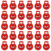 100pcs Cord Lock Single Hole Spring Toggle Stopper for Drawstring, Red