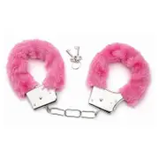 Aiducho Military Handcuffs Metal and Plush Multifunction Adult Hand Cuffs for Couples Roleplay Outdoor Pink