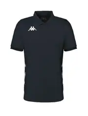 4 X Kappa Mens Deggiano Performance Soccer Black/Grey Polo Shirt