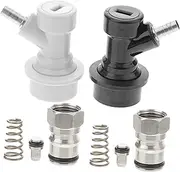 ABOOFAN Keg Tap Couplers Set 2 Pcs Stainless Steel Keg Couplers for Soda Dispenser Leakproof
