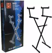 Mr Dj KS550 Keyboard Stand br/ Deluxe Two Tier X Style Heavy Duty Music Keyboar