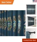 Luxurious 80% Blackout Bird Embroidery Drapes - Chenille Fabric, Grommet Top