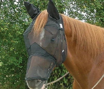 CASHEL QUIET RIDE FLY MASK LONG NOSE with EARS - Size Arab small qtr horse cob