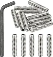 uxcell 5/16-18x1-1/2 Internal Hex Socket Set Grub Screws, 10 Pcs 304 Stainless Steel Cup Point Set Screw with Hex Key Wrench for Door Handles Bathroom Fixtures